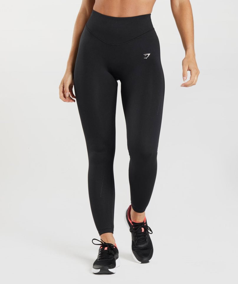 Legginsy Gymshark Sweat Seamless Sculpt Damskie Czarne | PL 125TNC